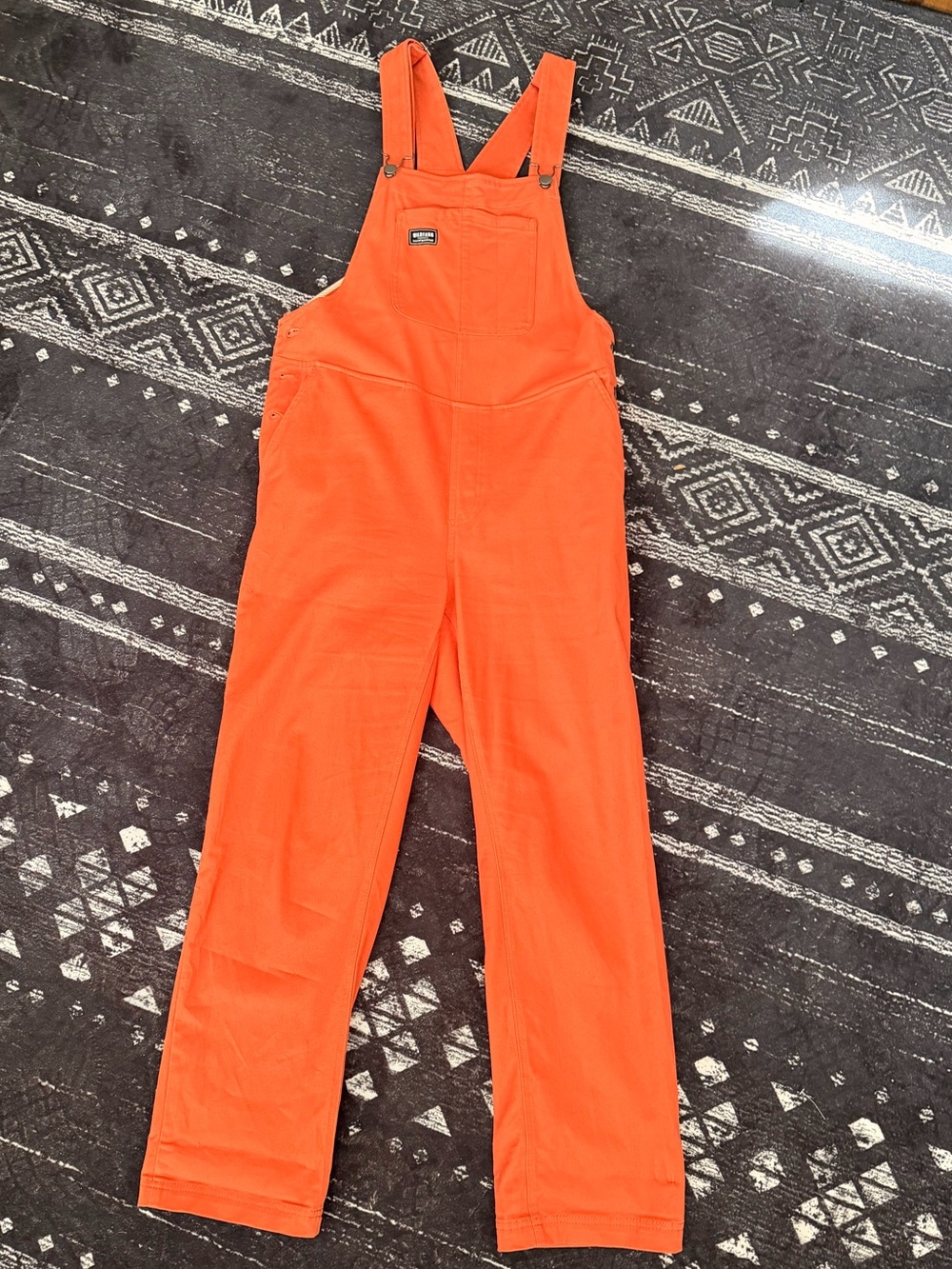Wildfang Orange Cotton Overalls with Adjustable Straps